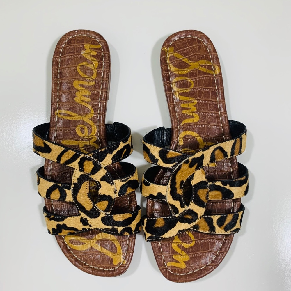 Sam Edelman Cow Hair Slide Flat Sandals SZ 7.5